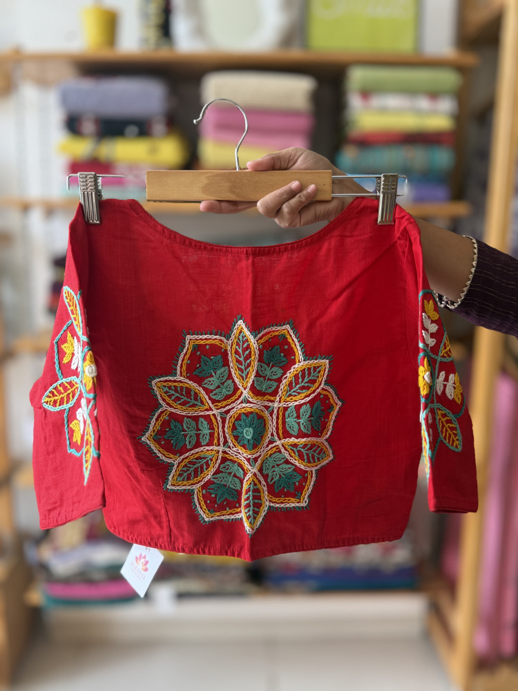 Image of Free Size Hand embroidered Blouse