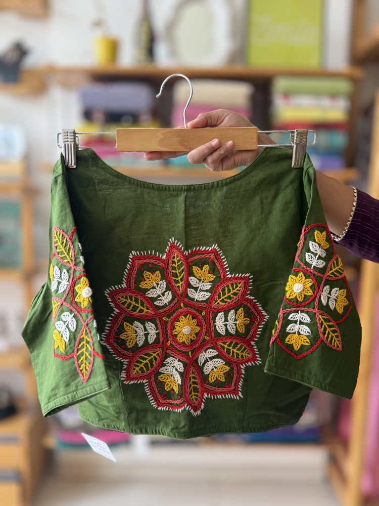 Image of Free Size Hand embroidered Blouse