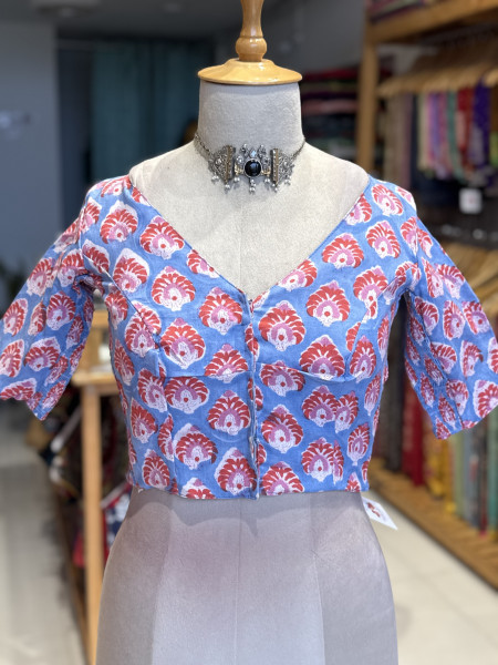 Size 36- Printed Stretchable Blouse
