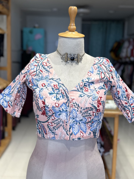 Size 36- Printed Stretchable Blouse