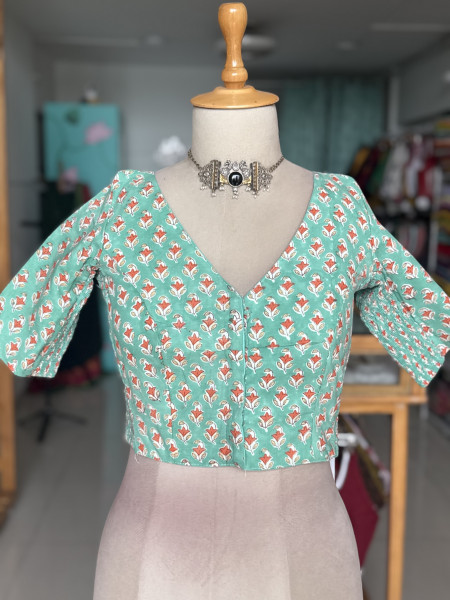 Size 36- Printed Stretchable Blouse