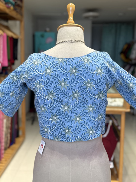 Size 36- Printed Stretchable Blouse