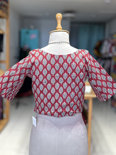 Size 36- Printed Stretchable Blouse