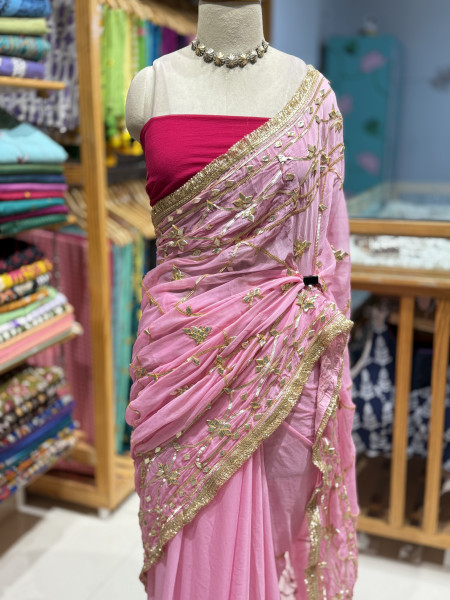 Kaccha Gota Semi Chiffon Saree