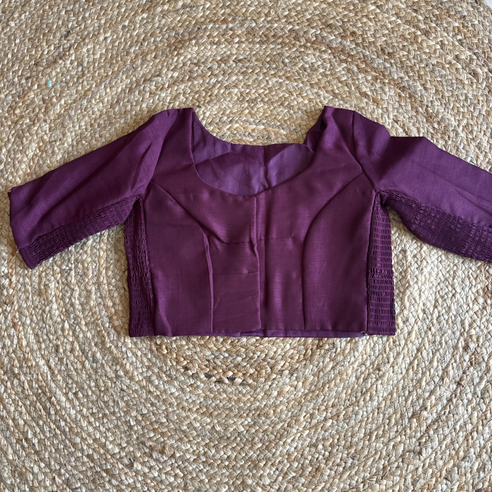 Image of Free size Stretchable blouse - wine - Size 40 to 44