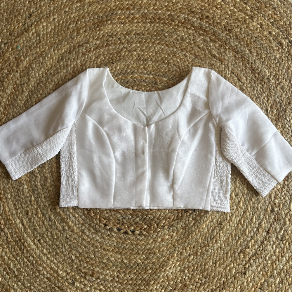 Image of Free size Stretchable blouse - White - Size 40 to 44