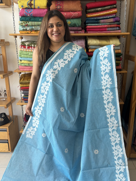 Applique work Pure Cotton Saree