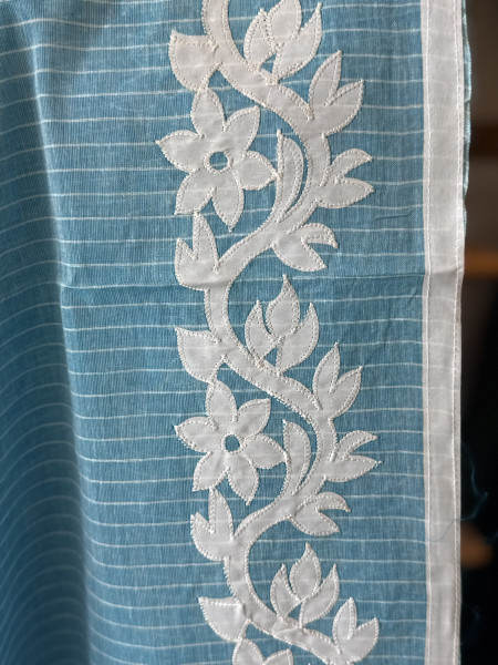 Applique work Pure Cotton Saree