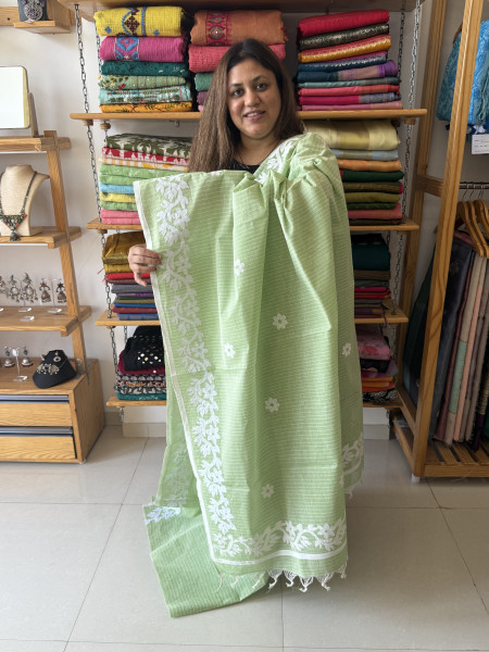 Applique work Pure Cotton Saree