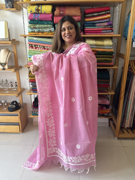 Applique work Pure Cotton Saree