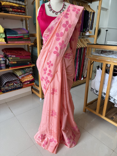 Semi Tussar Handpainted Saree