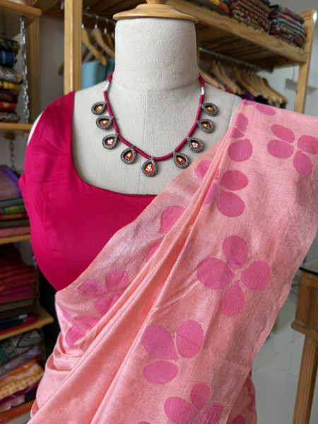Semi Tussar Handpainted Saree