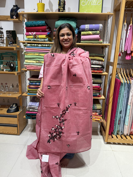 Parsi hand embroidery Saree