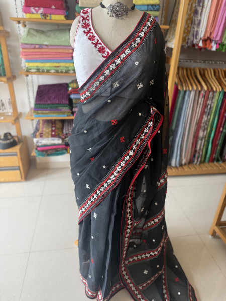 Kutchi Handwork Cotton Saree