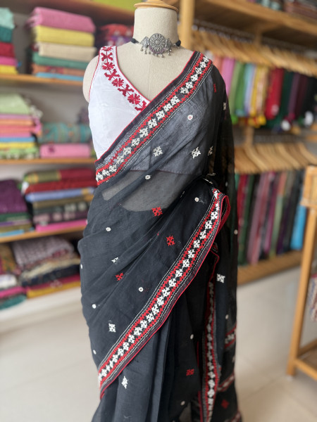 Kutchi Handwork Cotton Saree