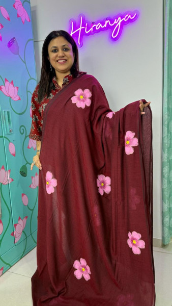 Sadabahar - Mul Cotton Saree - MAroon