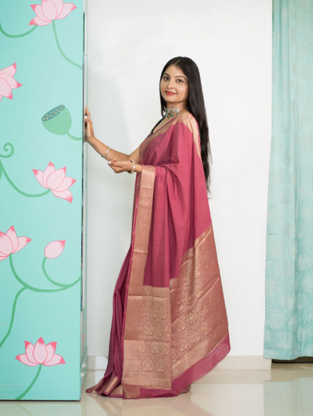 Crush Banarsi Pink Saree