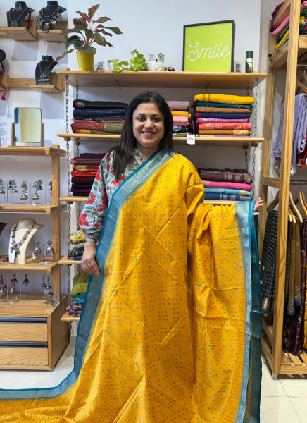Semi Silk- Bandhani Print Patola Pallu