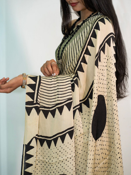 Modal Screen Print Saree