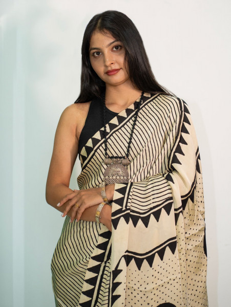 Modal Screen Print Saree