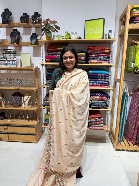 Vicharita Silk |Cream