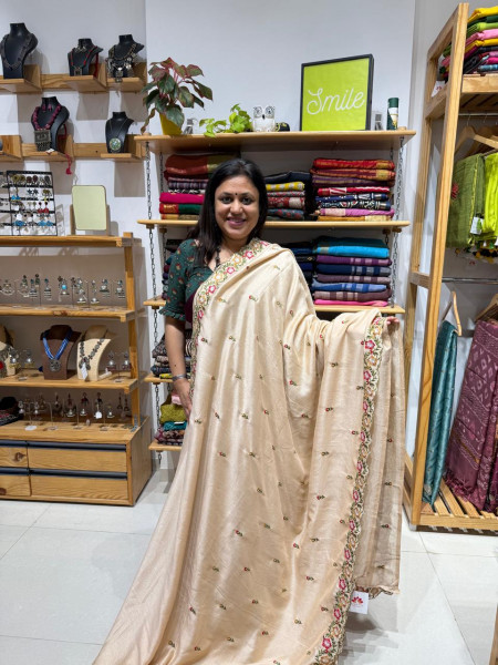 Vicharita Silk |Cream