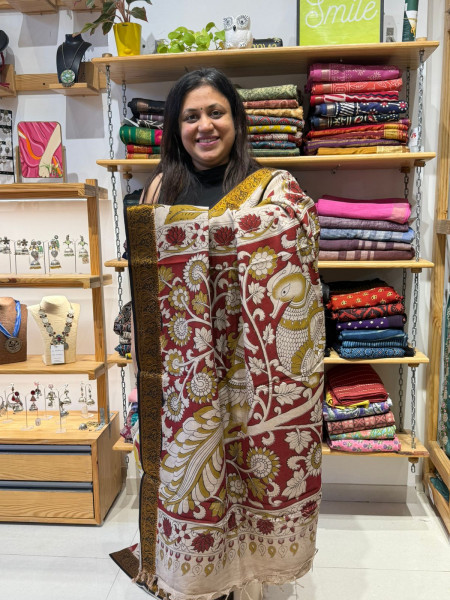 Chenuri Silk Saree  with Nizam Border| Cream