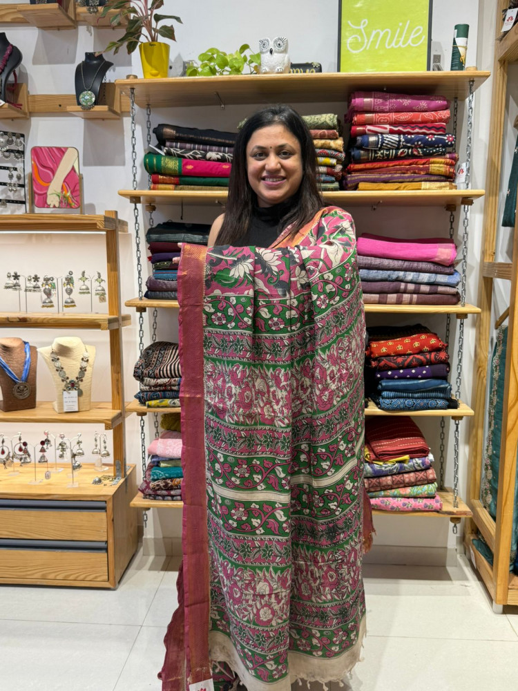 Image of Chenuri Silk Saree  with Nizam Border| Pink