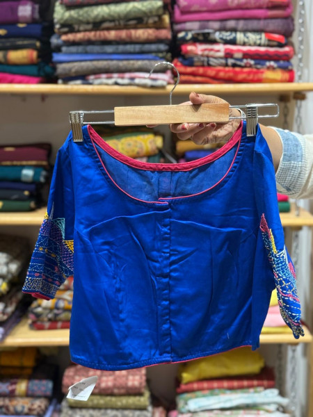 Free Size Handwork Blouse - Blue 