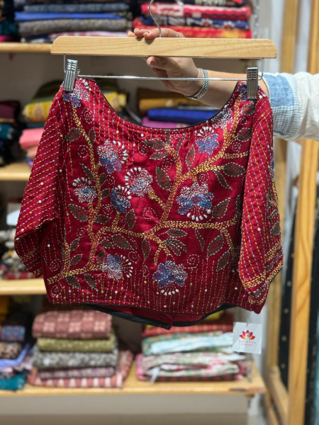 Free Size Handwork Blouse - RED