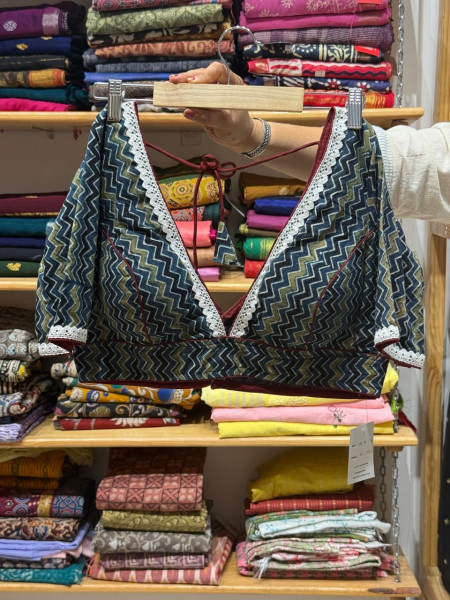 Free Size - Deep neck Crochet Lace Blouse