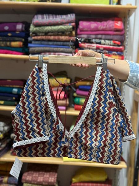 Free Size - Deep neck Crochet Lace Blouse