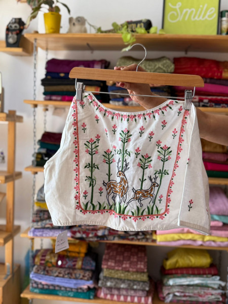 Blue Colour MUL Saree with Cotton BLOUSE