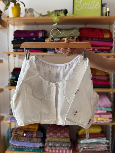 Blue Colour MUL Saree with Cotton BLOUSE