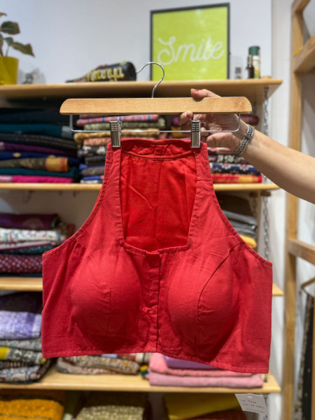 Handpainted Buddha Halter Neck Padded Blouse  - Free Size