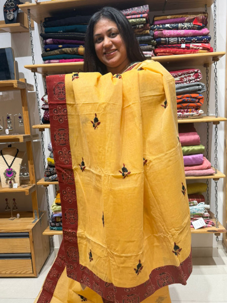 Patchwork & Handwork Cotton Saree