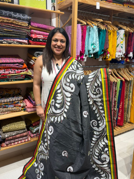 Handpainted  & Handwork Cotton Saree