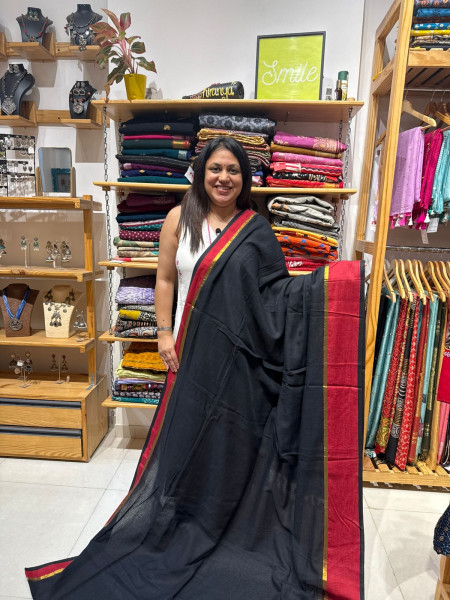 Black and Red Saree Blouse Combo