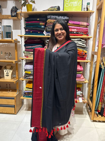 Black and Red Saree Blouse Combo