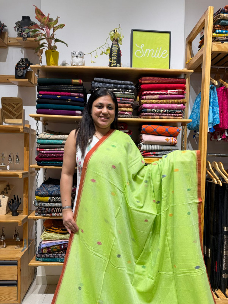 Image of Mul Saree with Jamdani Weaving