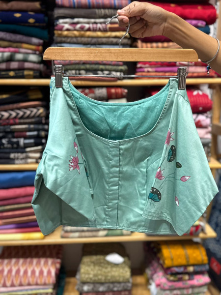 Peacock Handpainted Blouse- FREE SIZE