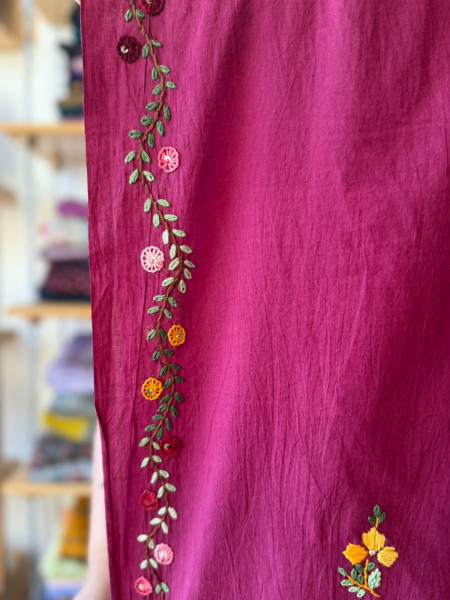 Cotton Saree with Hand Embroidery