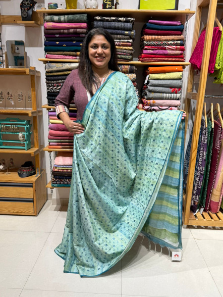 Soft Semi Chanderi Saree with Weaving.