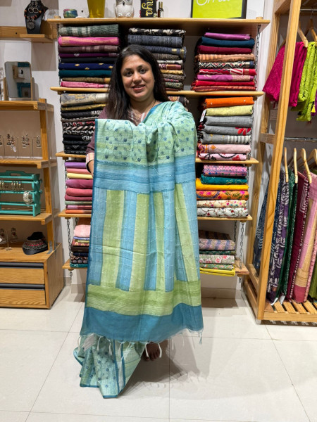 Soft Semi Chanderi Saree with Weaving.