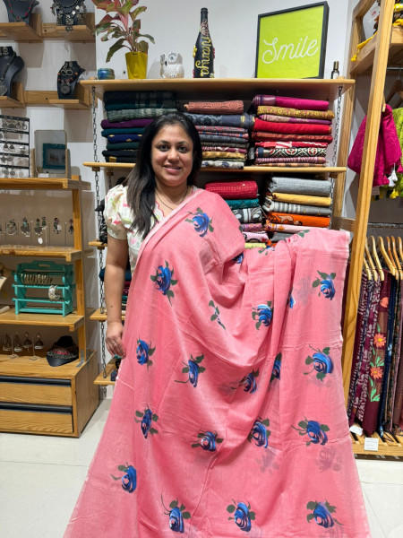 Handpainted Mul Cotton Saree