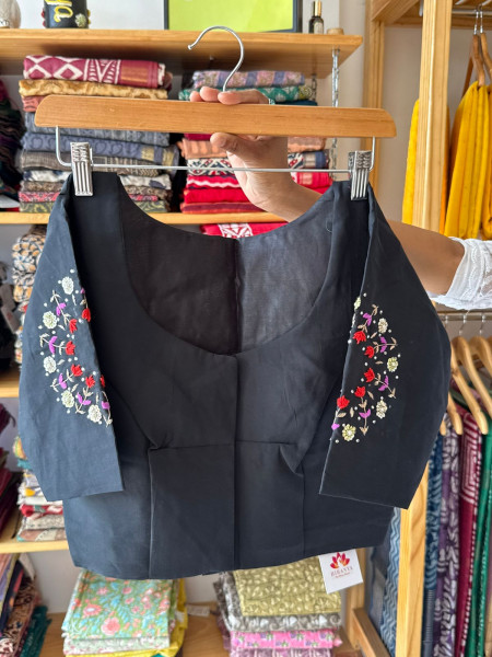 Handwork Blouse Black- Free Size