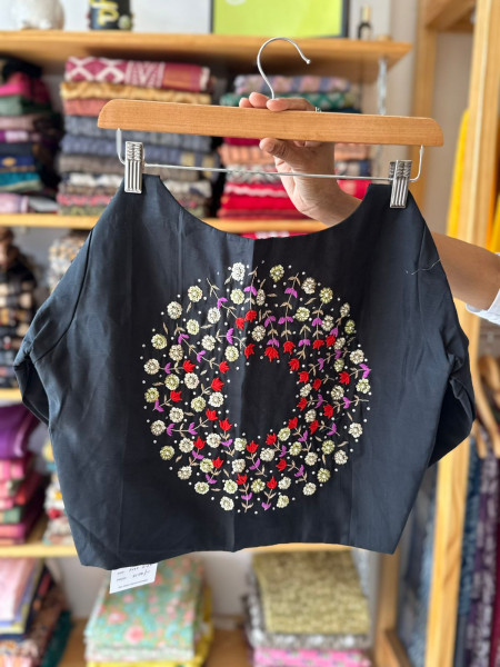 Handwork Blouse Black- Free Size