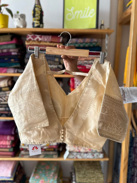 Banarsi Blouse- Golden - Free Size