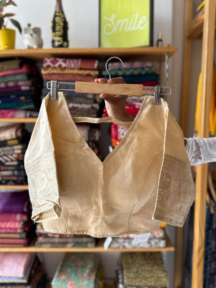 Image of Banarsi Blouse- Golden - Free Size