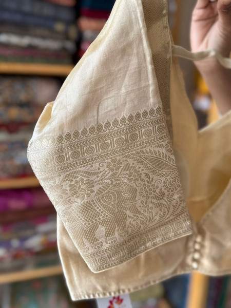 Banarsi Blouse- Golden - Free Size